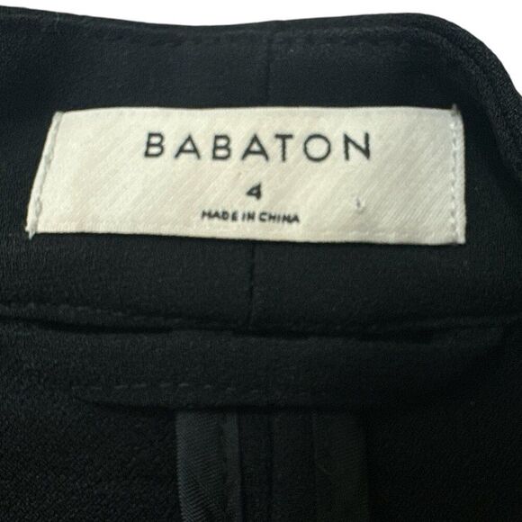 Aritiza Babaton Power Blazer Sz 4 Black Open Front Minimalist Career Chic - Picture 11 of 15